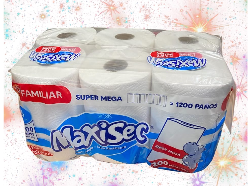 ROLLO DE COCINA MAXISEC PACK FAMILIAR 6X200 PAÑOS