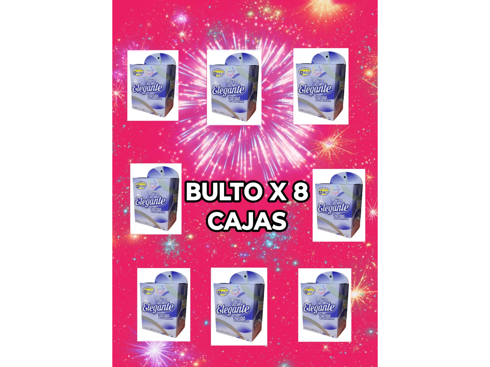 PAÑUELO DESCARTABLE (ELEGANTE) 1 BULTO CAJA X 8U BLISTER EXIBIDOR C/30U