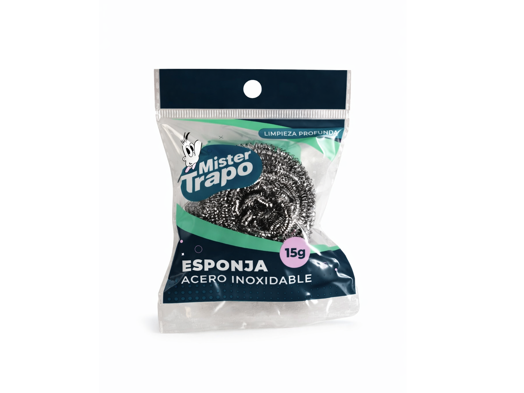 Esponja acero inoxidable  x 15 gr (MR. TRAPO)