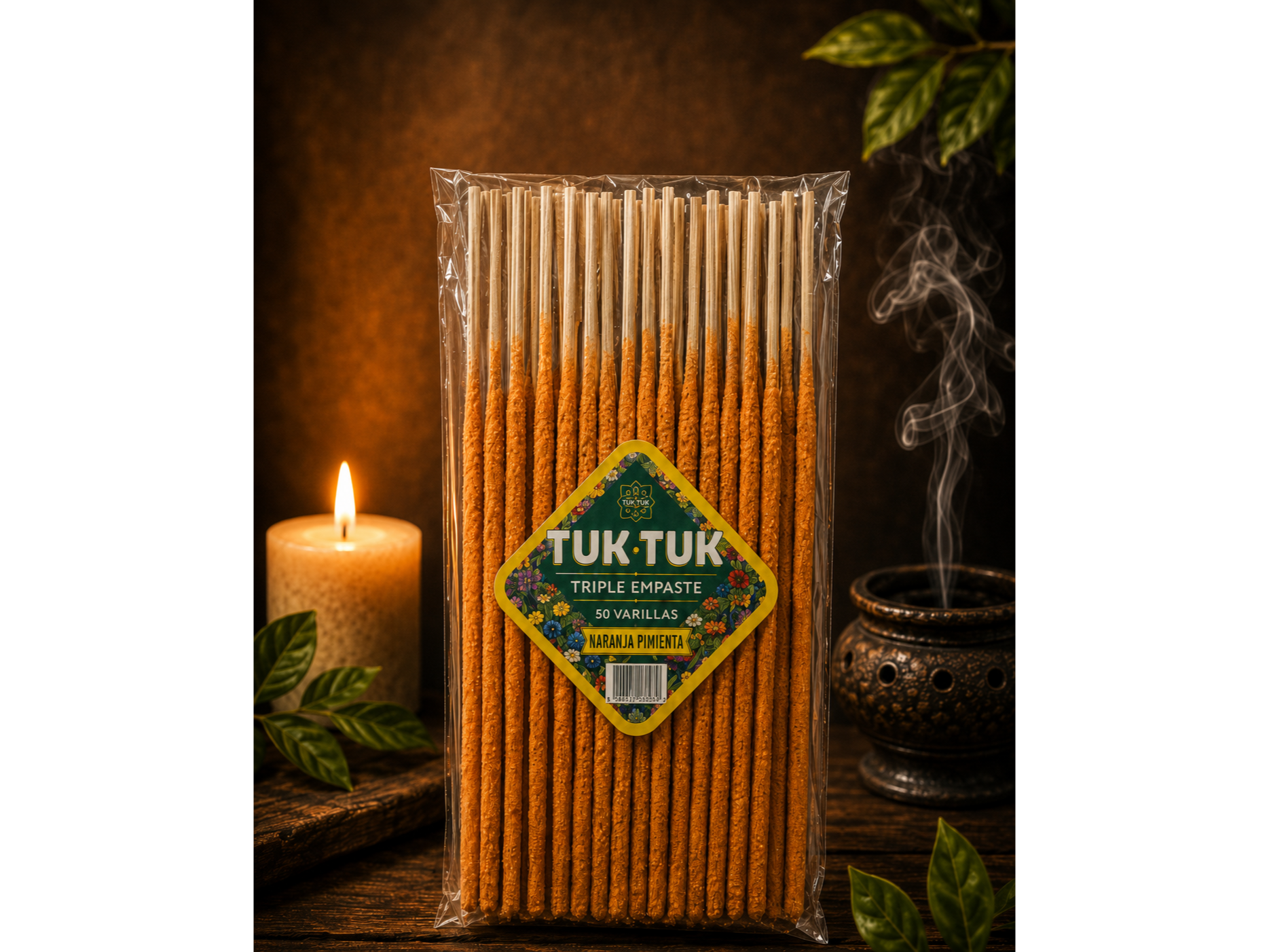 SAHUMERIOS TUK TUK TRIPLE EMPASTE NARANJA PIMIENTA (X50U)