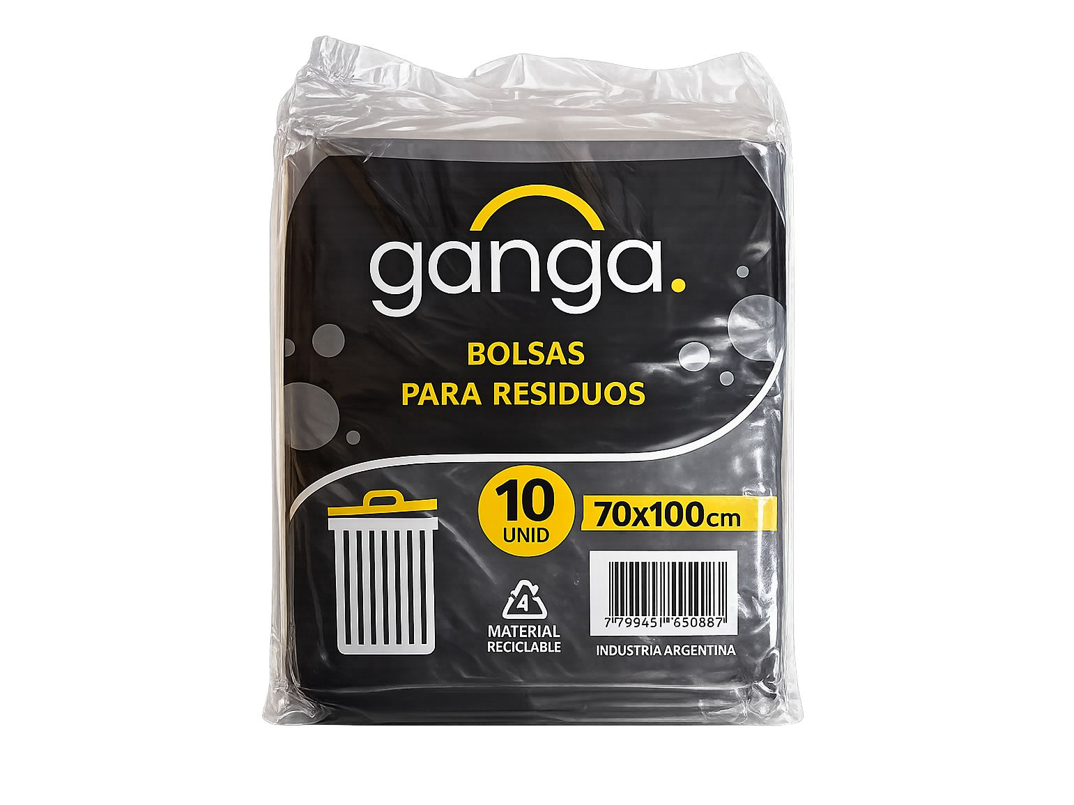 BOLSA DE RESIDUOS 70X100 X10U GANGA