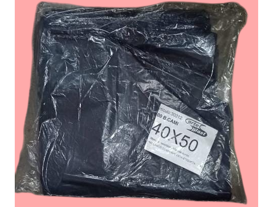 BOLSA CAMISETA 40*50 NEGRA REFORZADA X100U