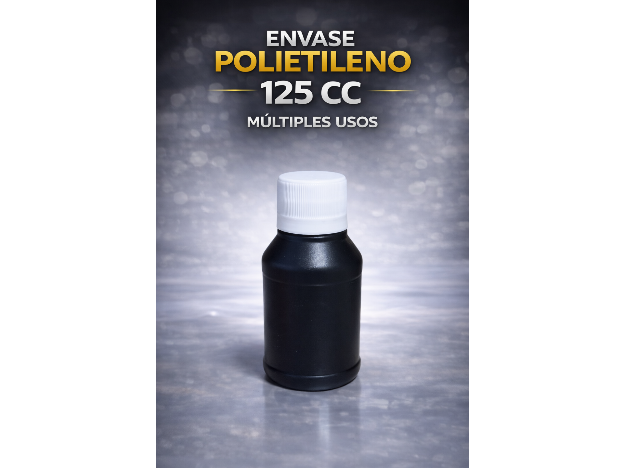ENVASE X 125CC POLIETILENO NEGRO