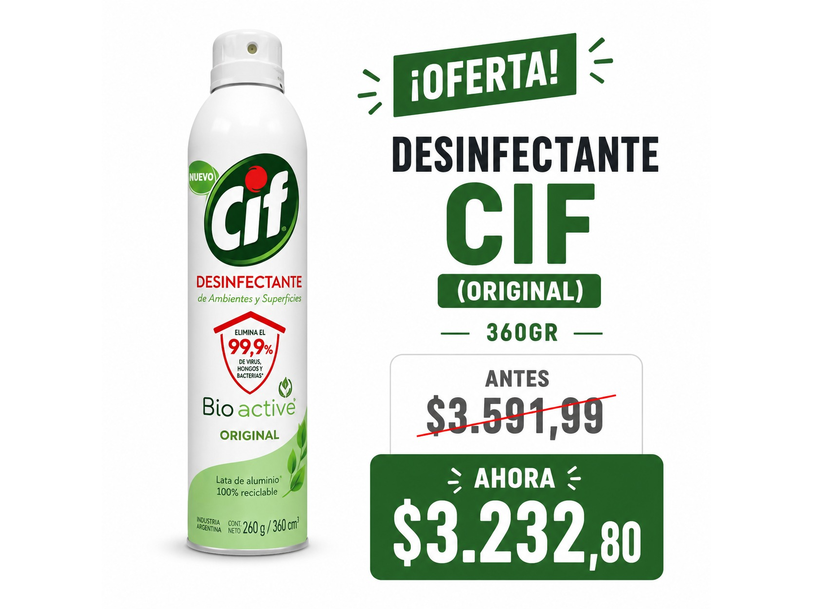 DESINFECTANTE CIF (ORIGINAL) 360GR