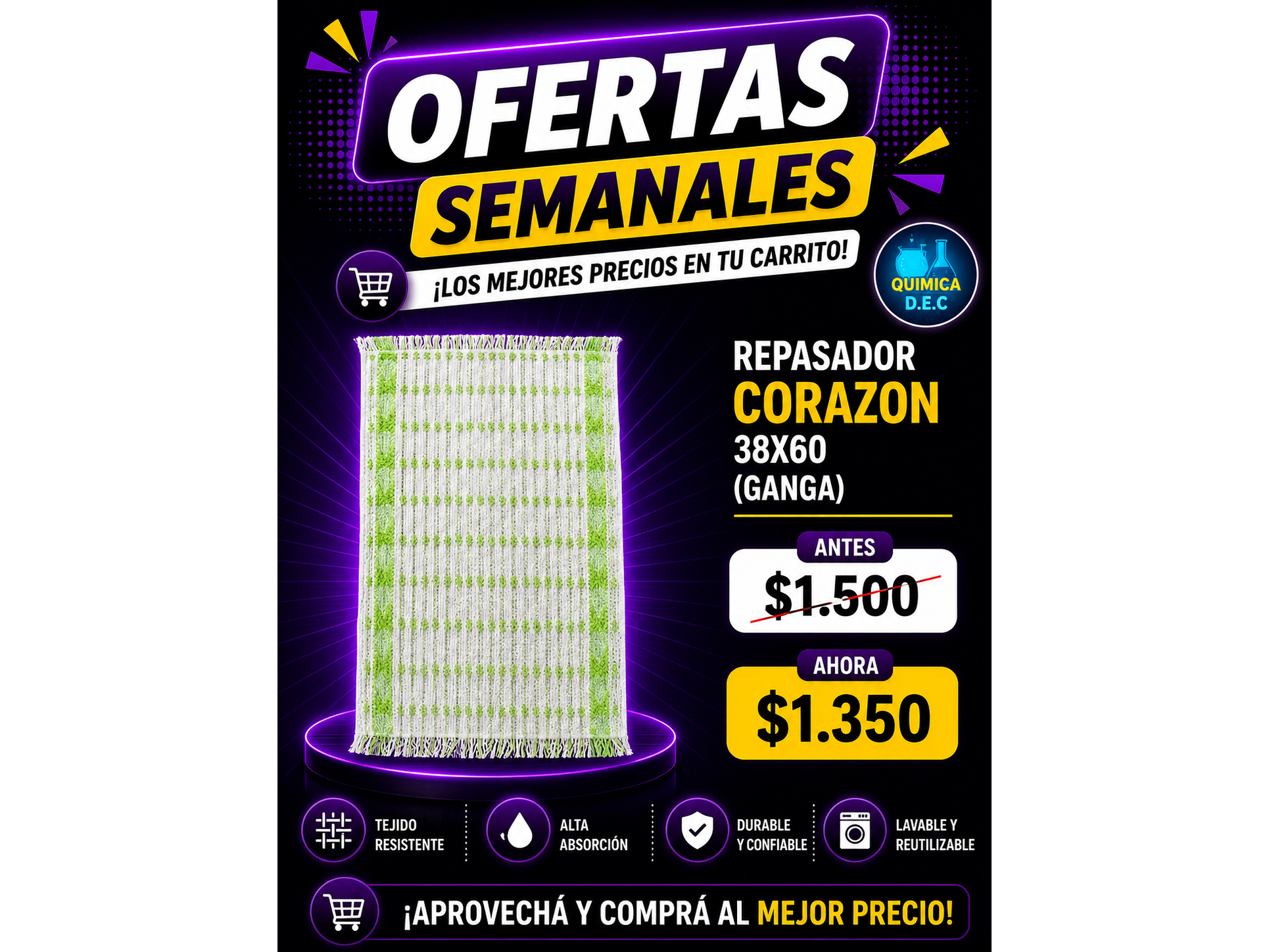 REPASADOR CORAZON 38X60 (GANGA)