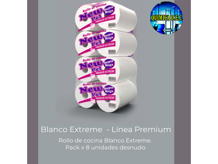 ROLLO COCINA NEW PEL EXTREME 200 PAÑOS X 8U (COD 31) DESNUDO