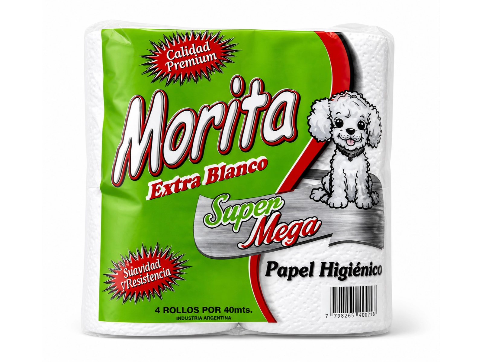 PAPEL (MORITA) 4U X 40MT DESDE 60 UNIDADES (VERDE)