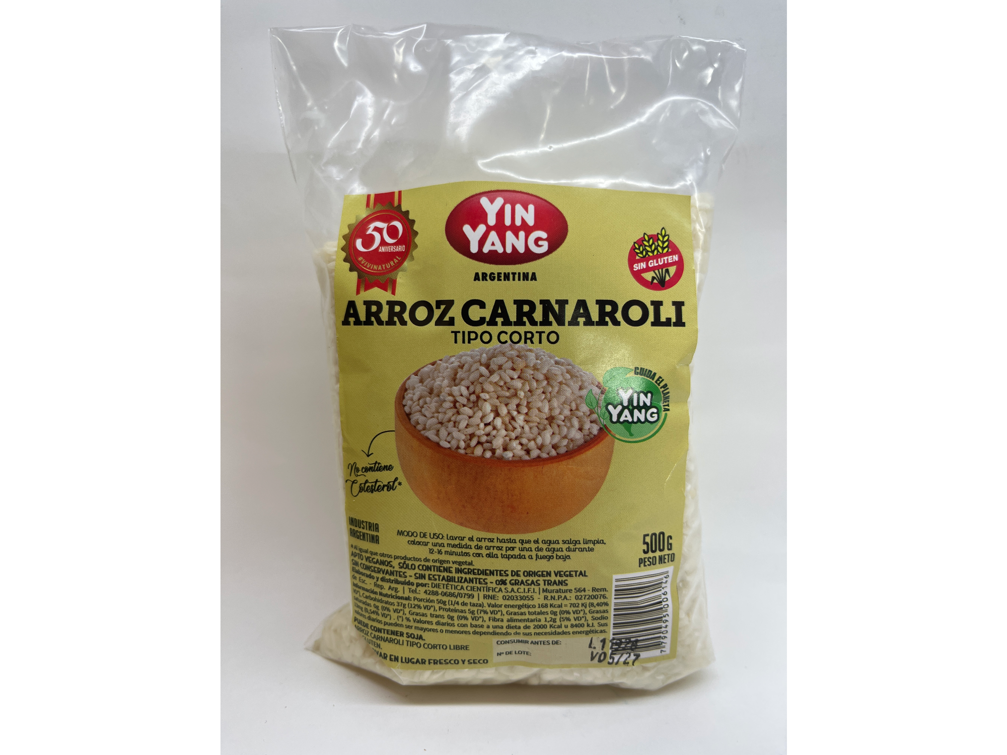 Ying Yang Arroz Carnaroli Tipo Corto Vegano 500 g