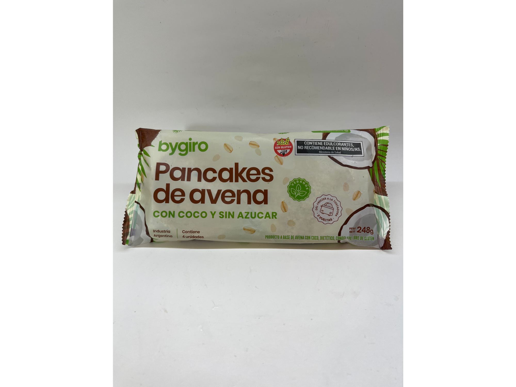 Pancakes de Avena Veganos Coco Sin Azúcar Bygiro x 4