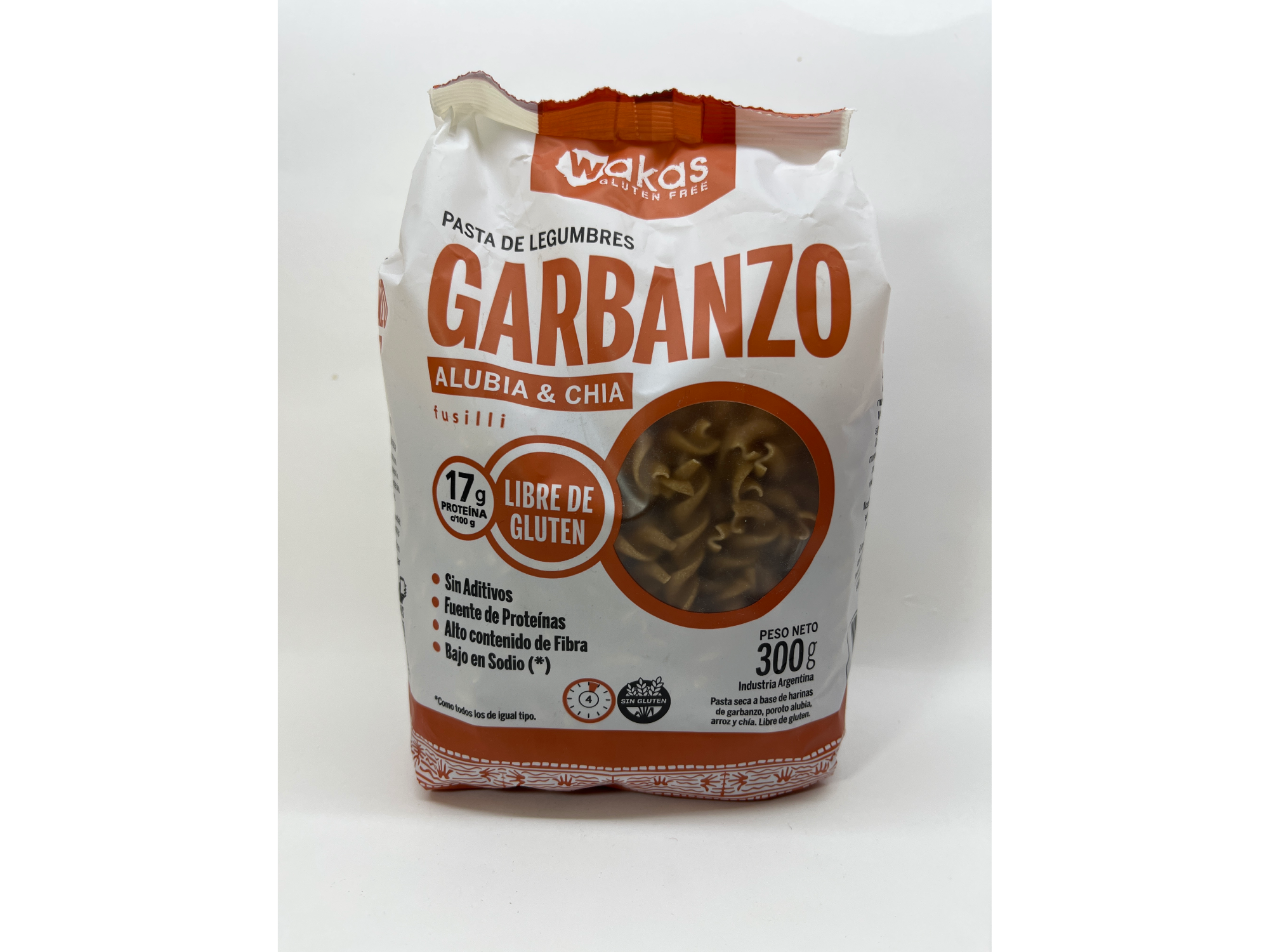 Wakas Fusilli Pasta de Legumbres de Garbanzo