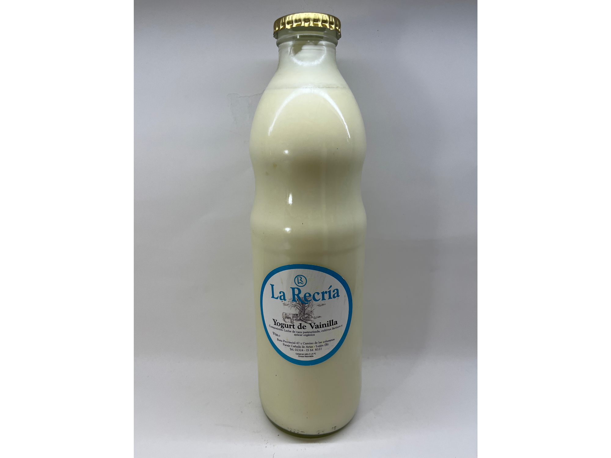 Yogurt Natural de Vainilla La Recría con Azúcar Orgánica 1 L