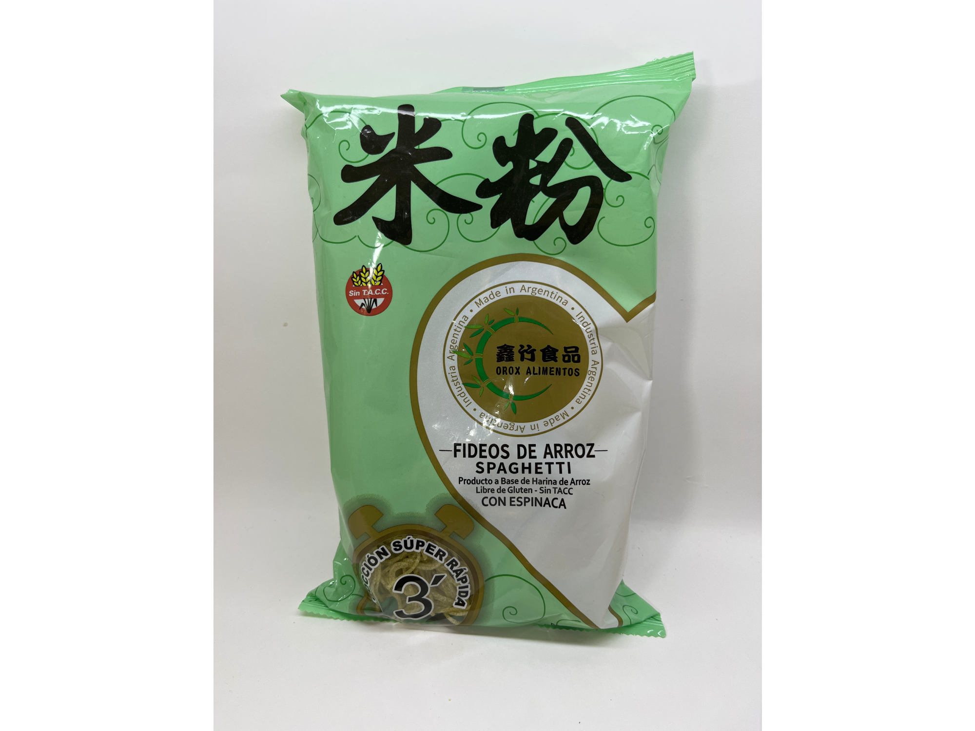 Orox Fideos de Arroz Spaguetti con Espinaca 200 gr