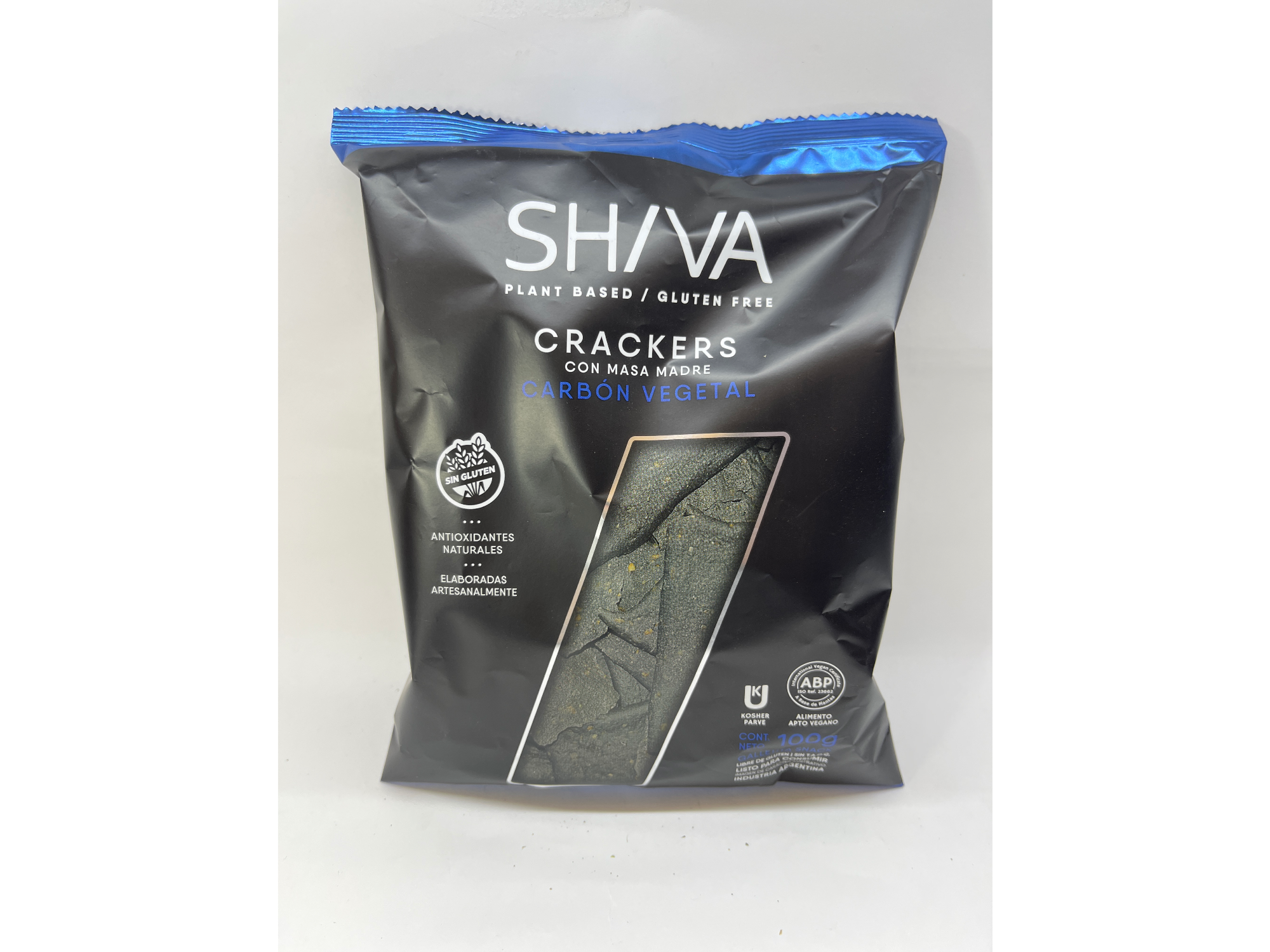 Shiva Crackers Vegano con Masa Madre Carbón Vegetal