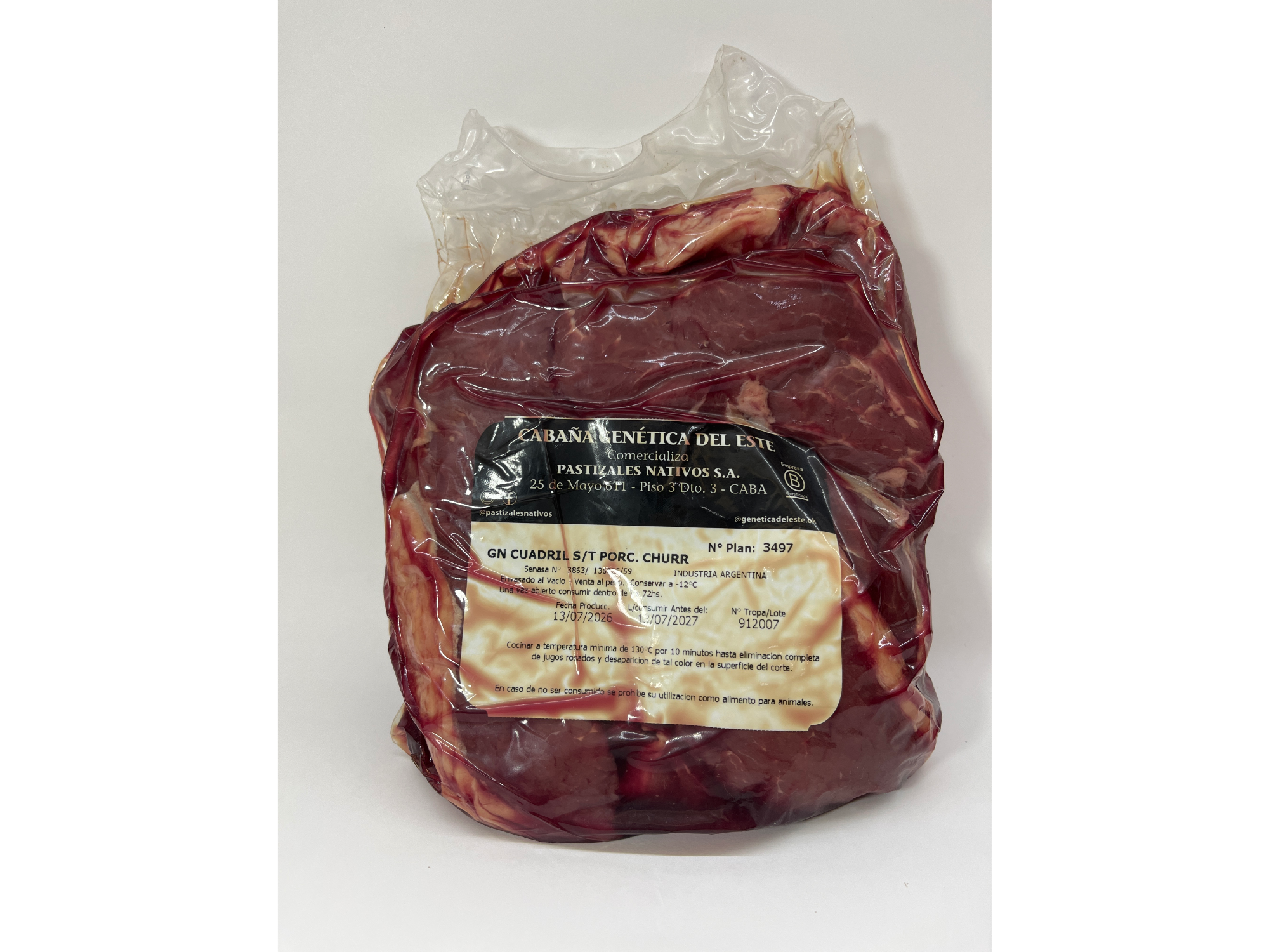 Cuadril Orgánico en Churrasco de Pastizales Nativos x 1 Kg de Cosecha Almacén Natural