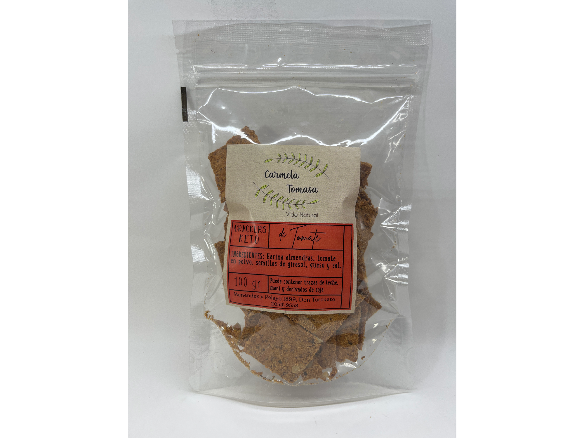 Carmela Tomasa Crackers Keto de Tomate