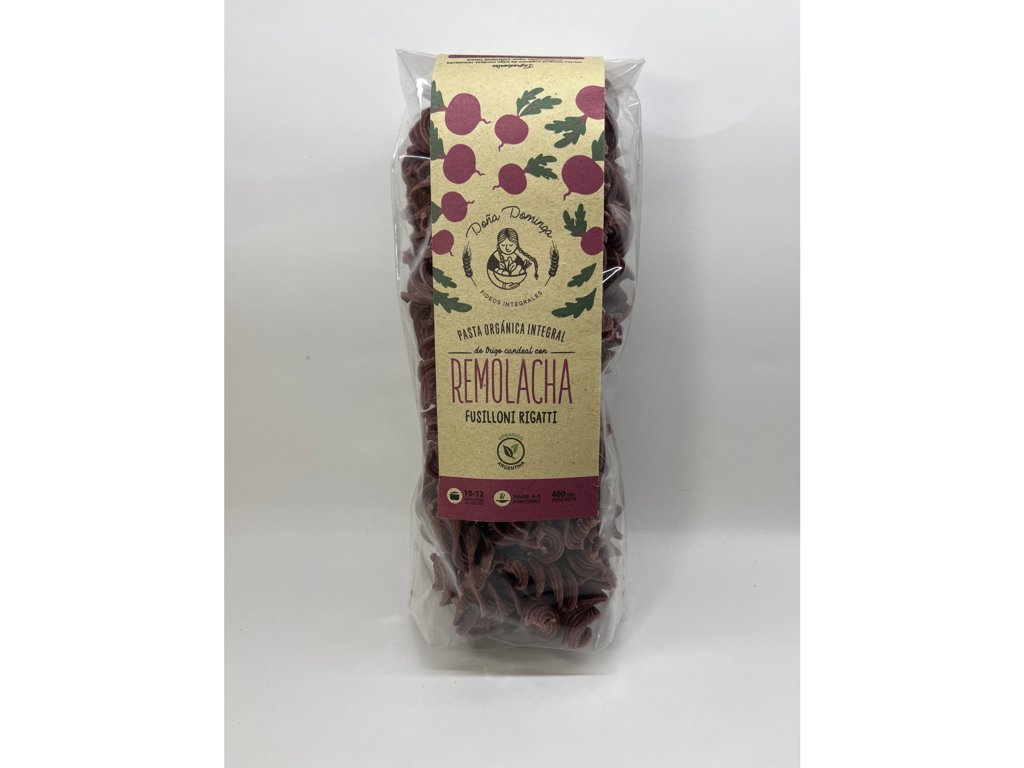 Doña Dominga Fusilli Integral Orgánico de Remolacha