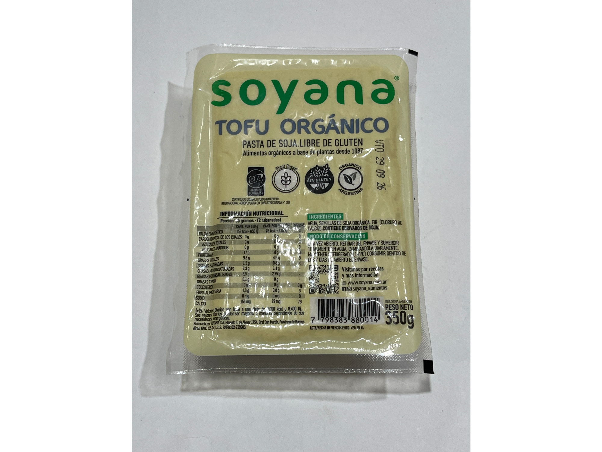 Tofu Orgánico Soyana 350 gr