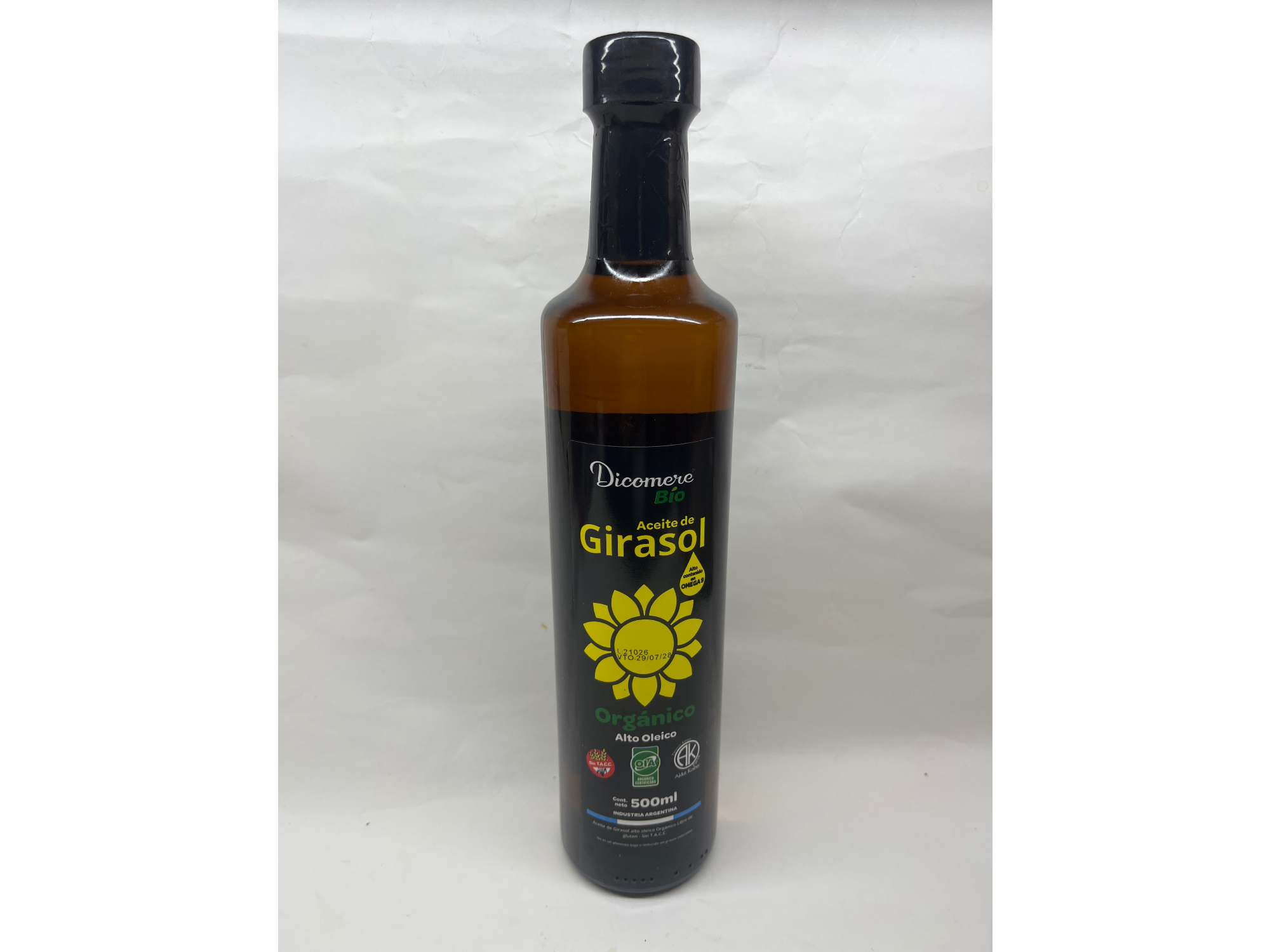 Aceite de Girasol Orgánico Dicomere Bio 500 ml