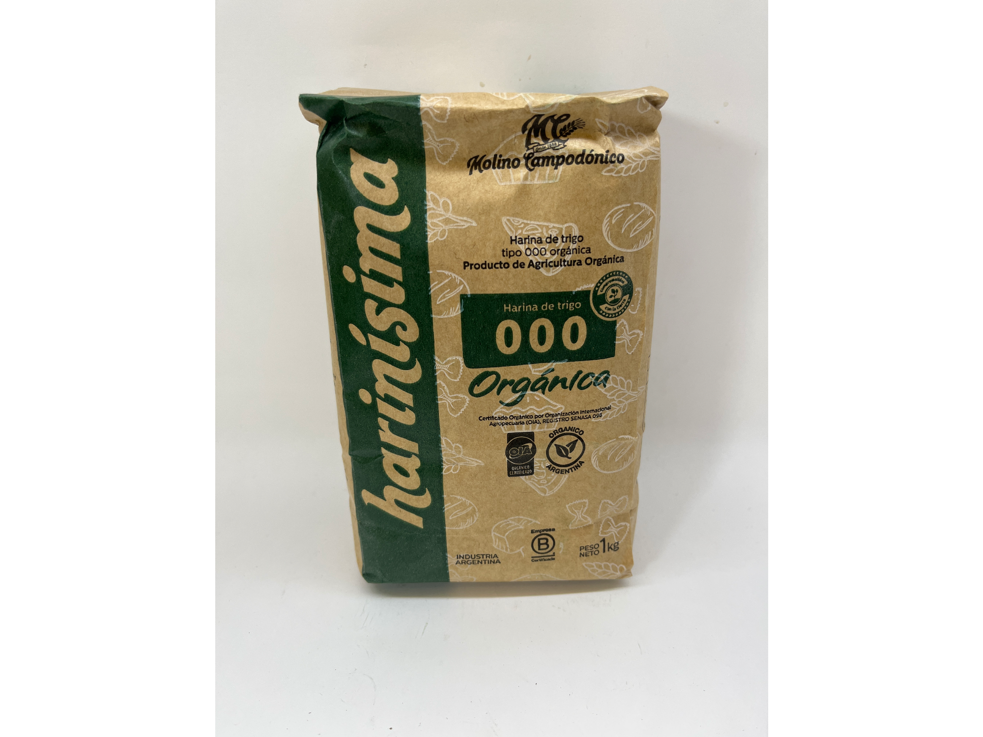 Harinísima Harina de Trigo 000 Blanca Orgánica 1 Kg