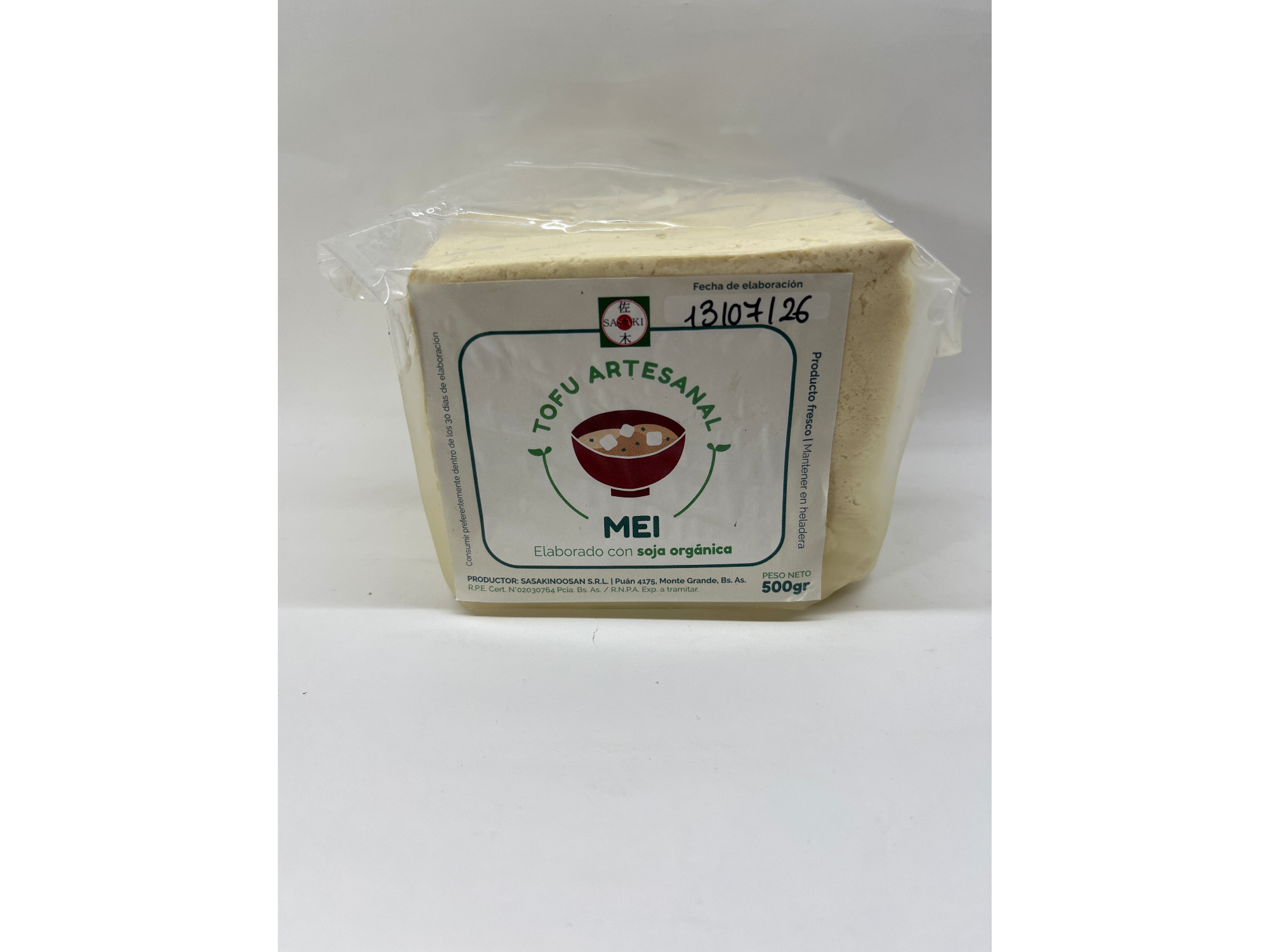 Tofu Artesanal Orgánico Mei 500 gr