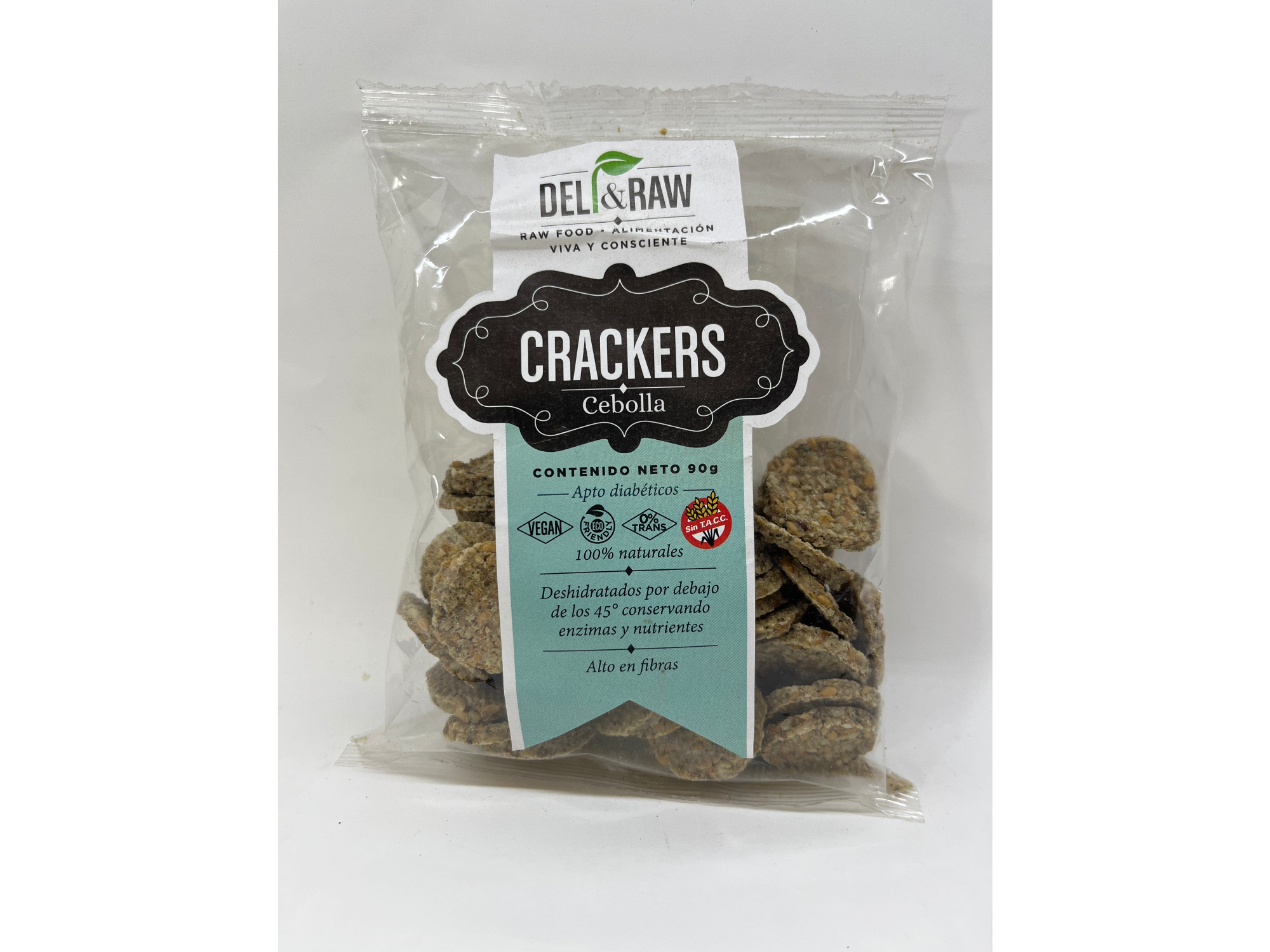 Deli&Raw Crackers Cebolla Vegan Apto Diabético