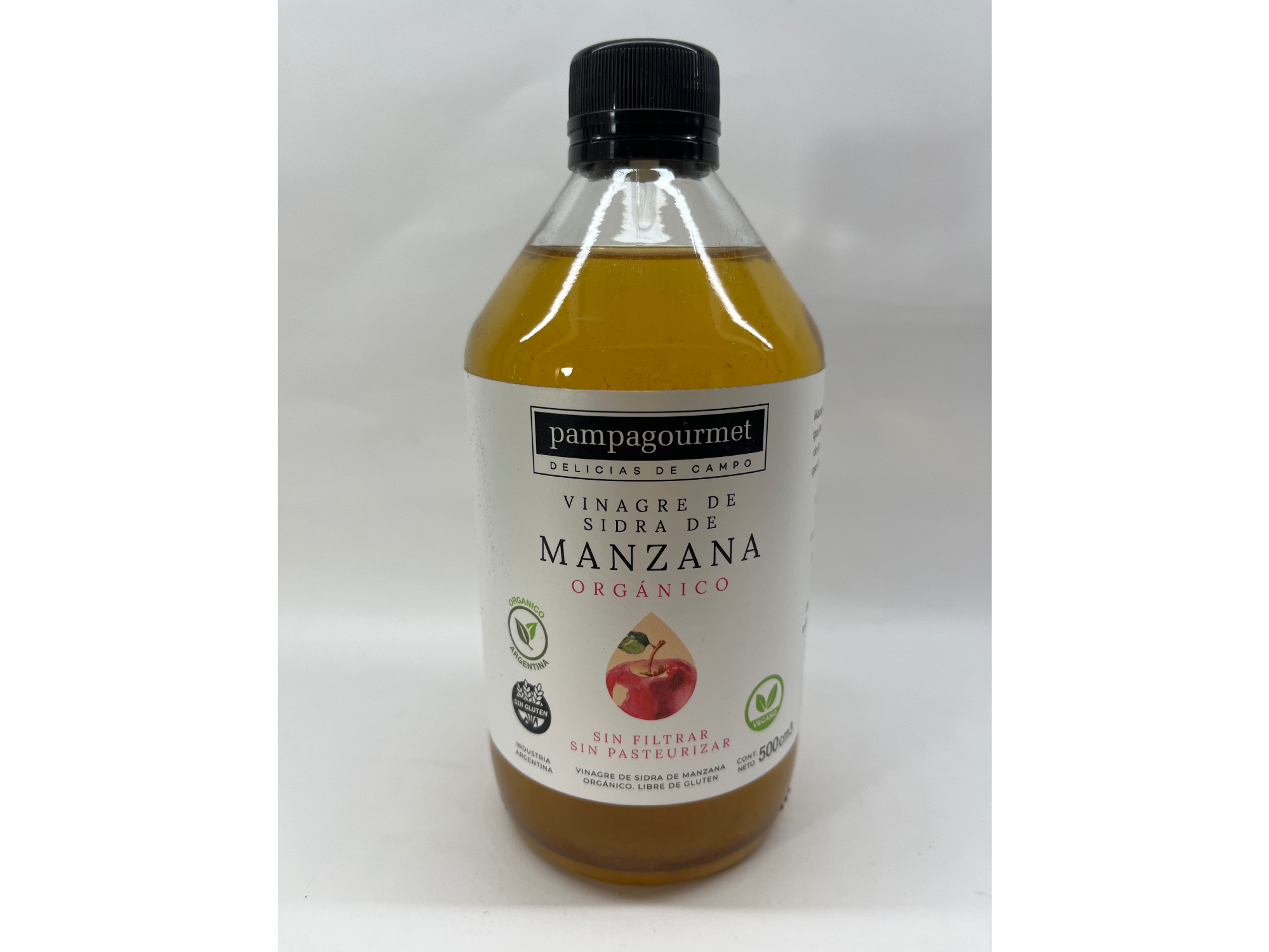 Vinagre de Manzana Orgánico Vegan Pampagourmet 500 cm3
