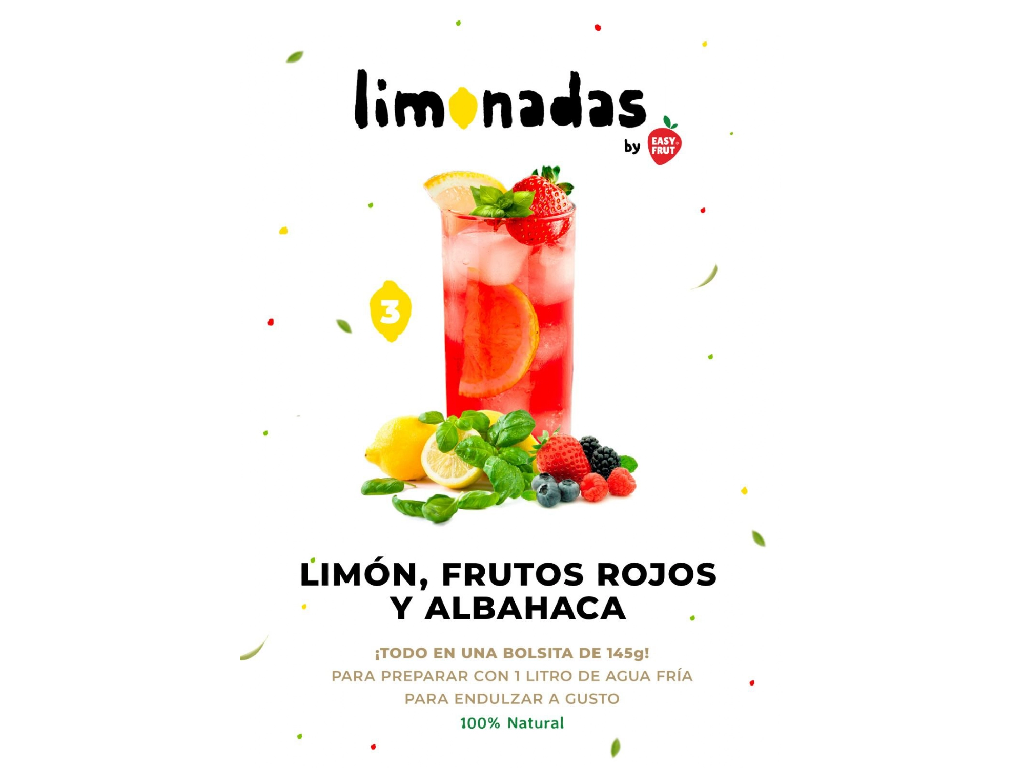 LIMONADA 3-LIMON FRUTOS ROJOS Y ALBAHACA