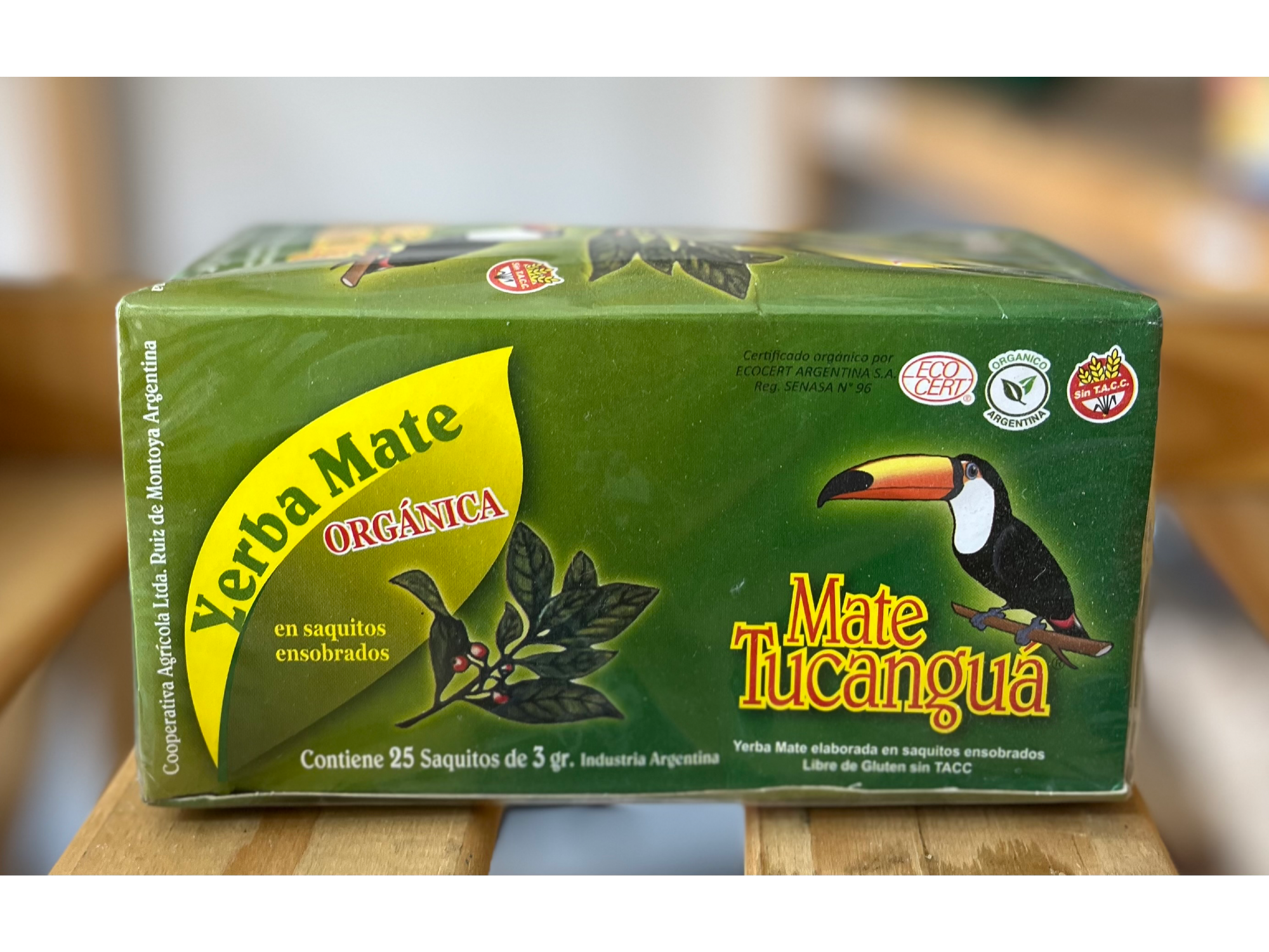 Mate cocido x 25 saq. Organico Tucanguá con sobre sin