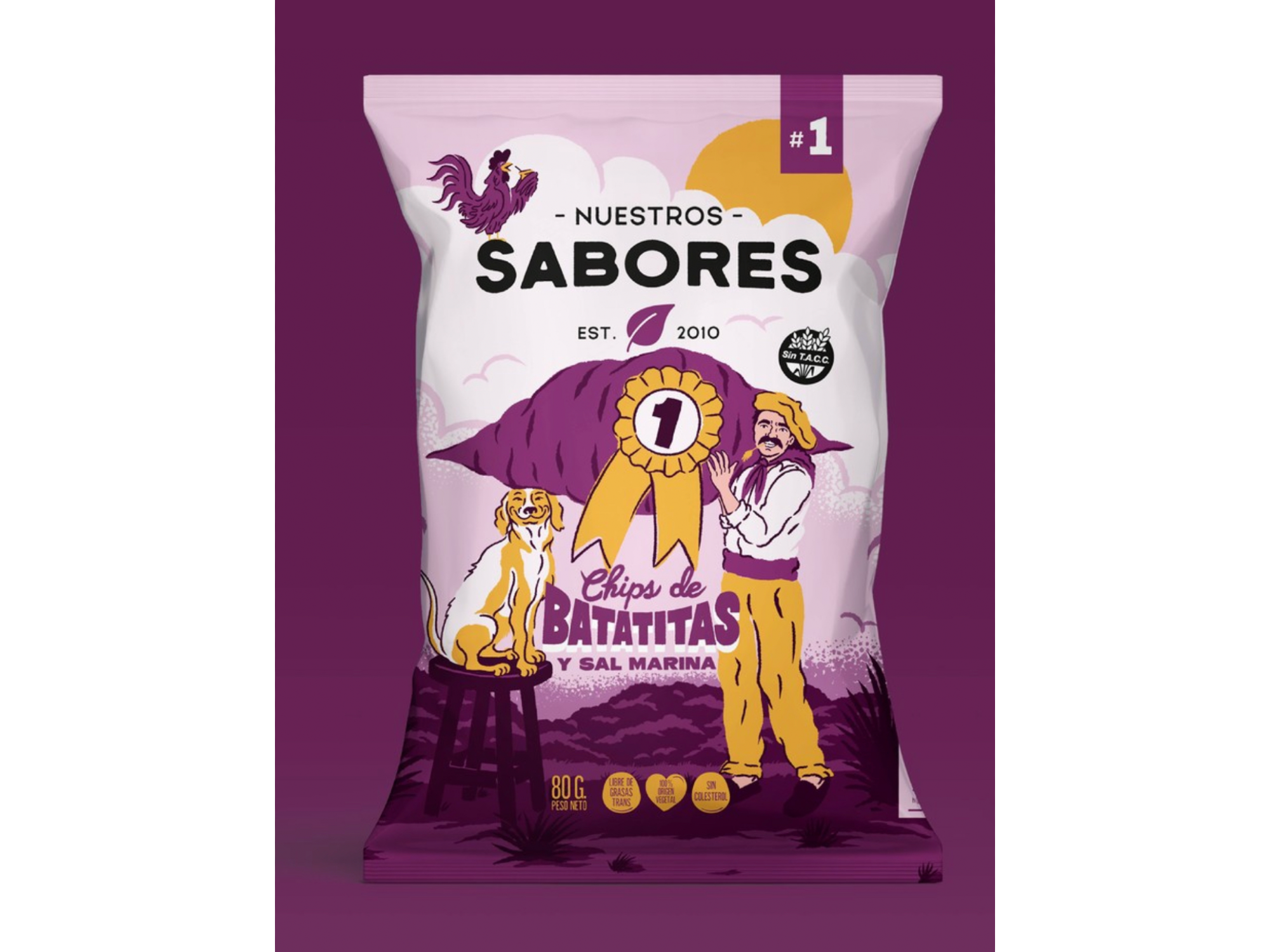 Chips de batata c / sal marina x 80 gr sin tacc