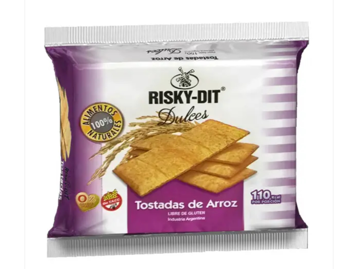 Tostadas de arroz Risky Dit dulce x 150 gr sin tacc