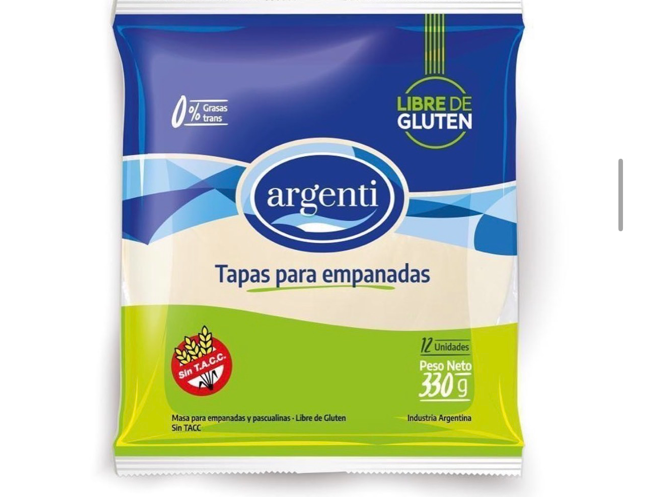 Disco de empanadas Argenti sin tacc x 360 gr
