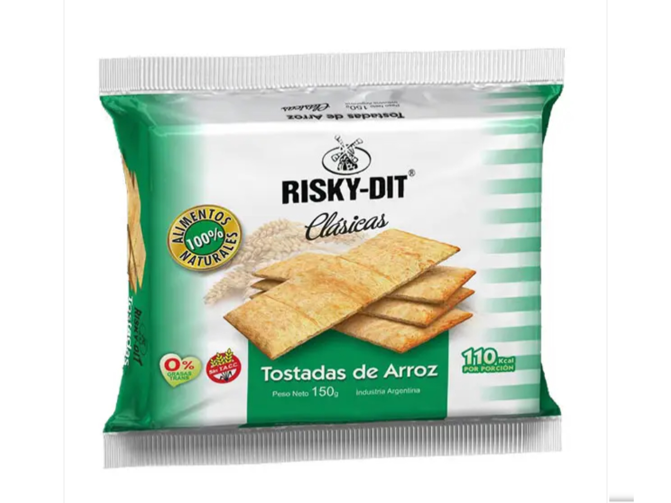 Tostadas de arroz Risky Dit con sal x 150 gr sin tacc