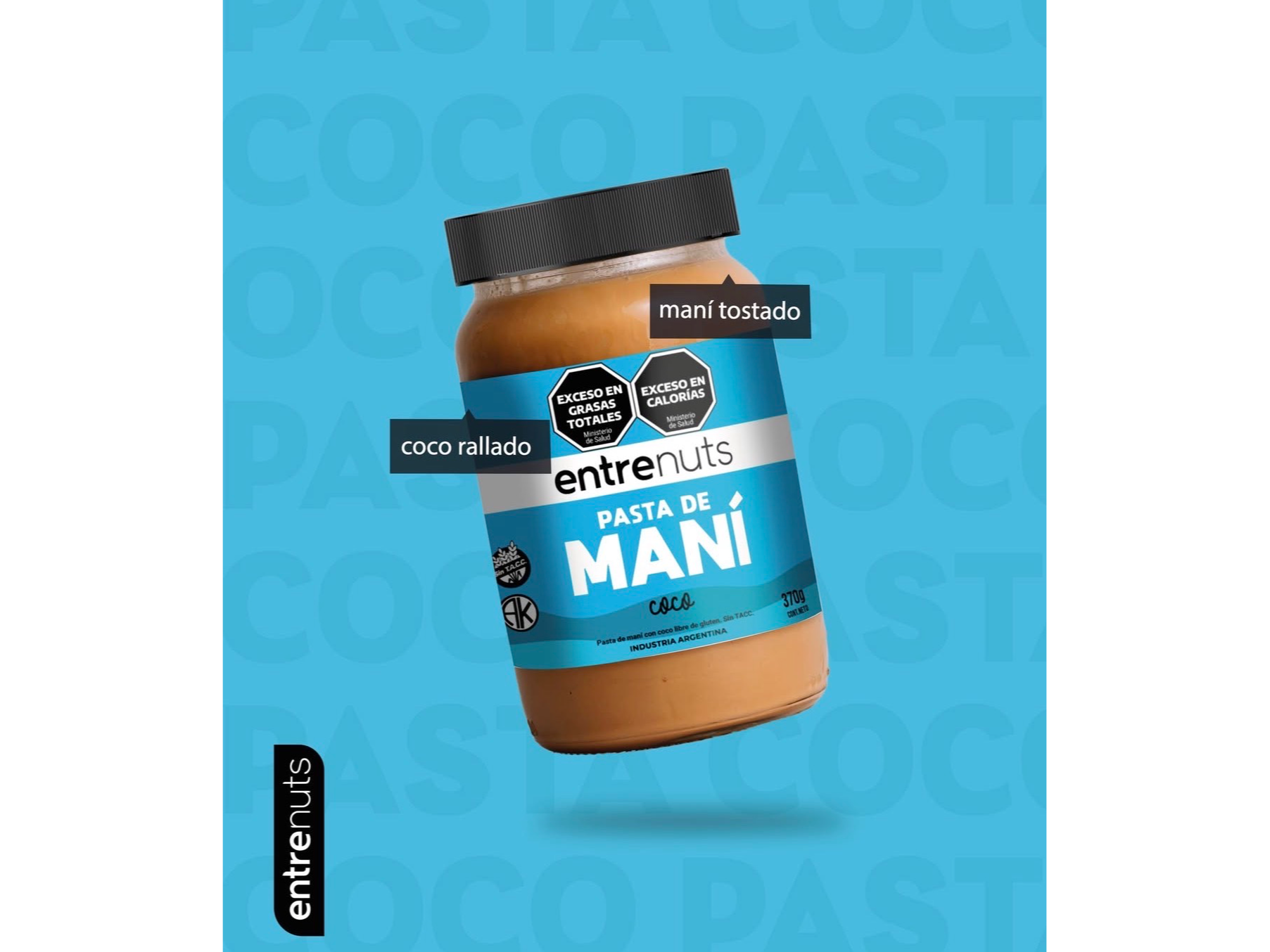 Pasta de maní Entre Nuts Con Coco 370 gr