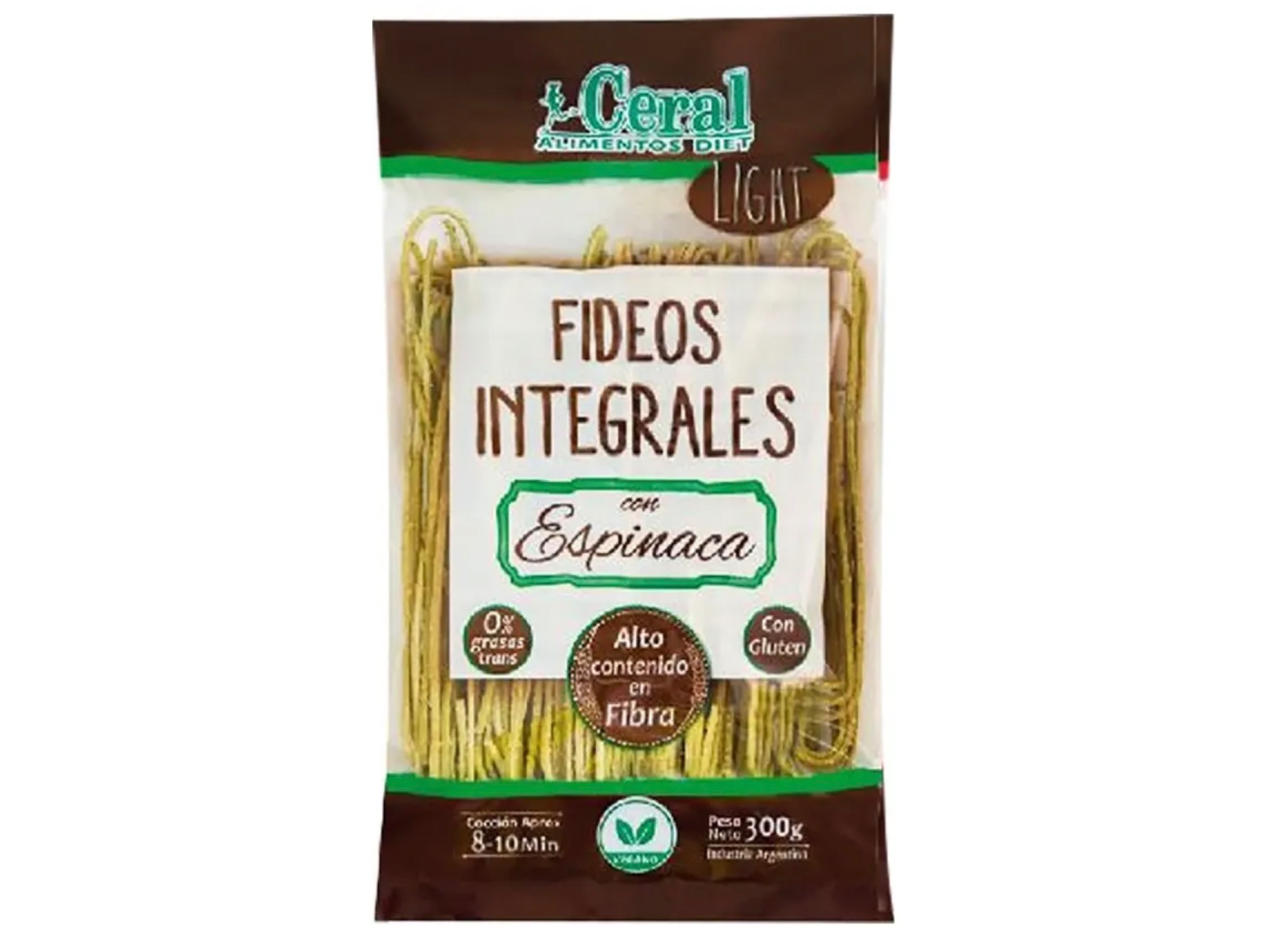 Fideos integrales espinaca x 300 gr Cereal