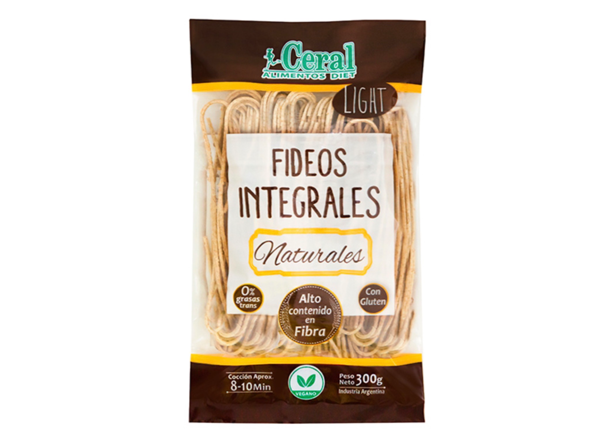 Fideos integrales naturales x 300 gr Cereal