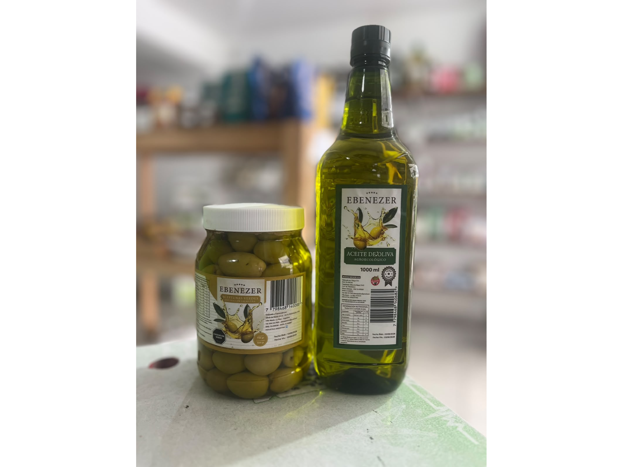 Aceite de oliva x 1 ltr + Aceituna verde N0 x 1/2 kg Ebenezer