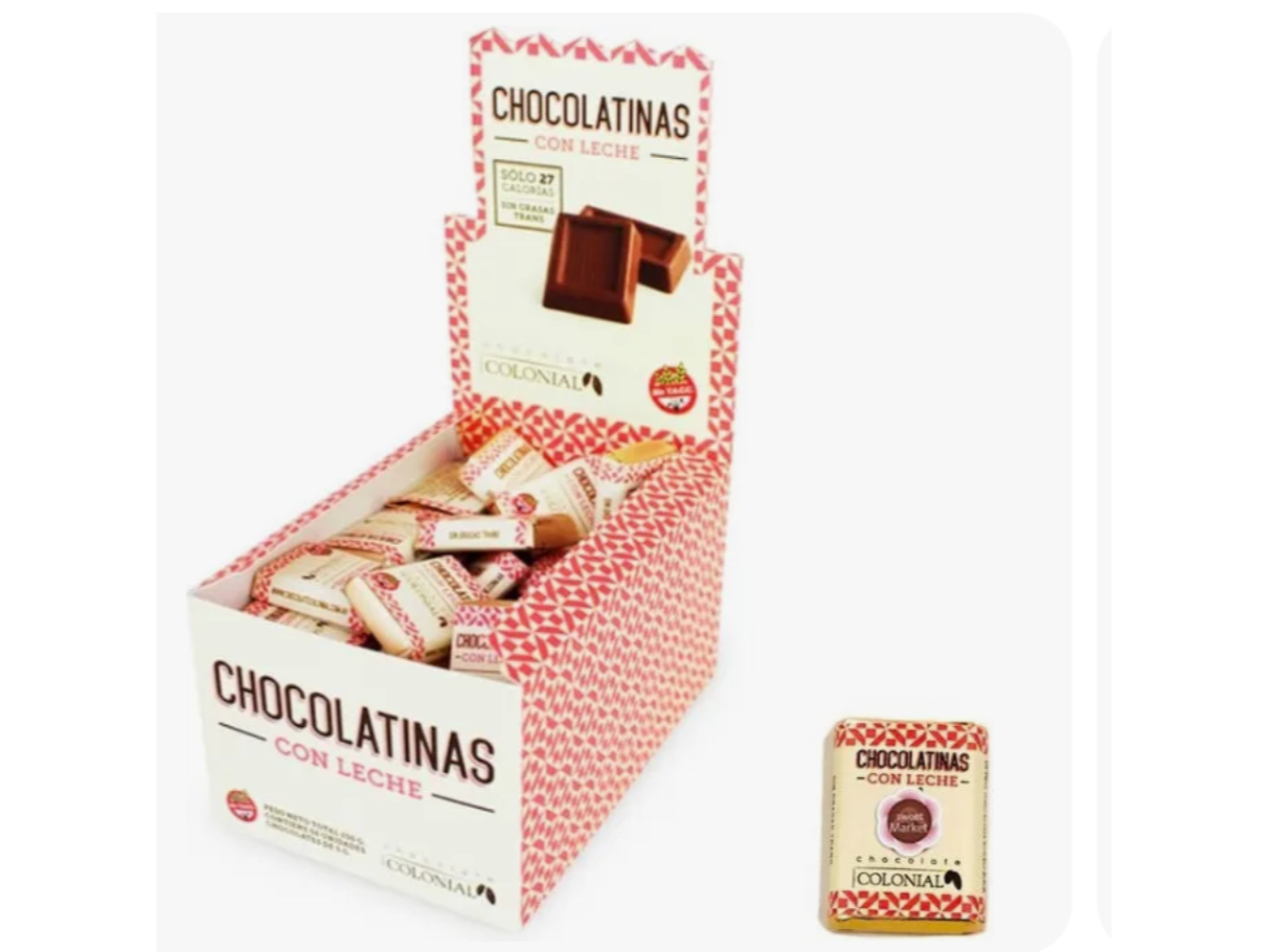 Chocolatin Colonial choco c/ leche x 5 gr sin tacc