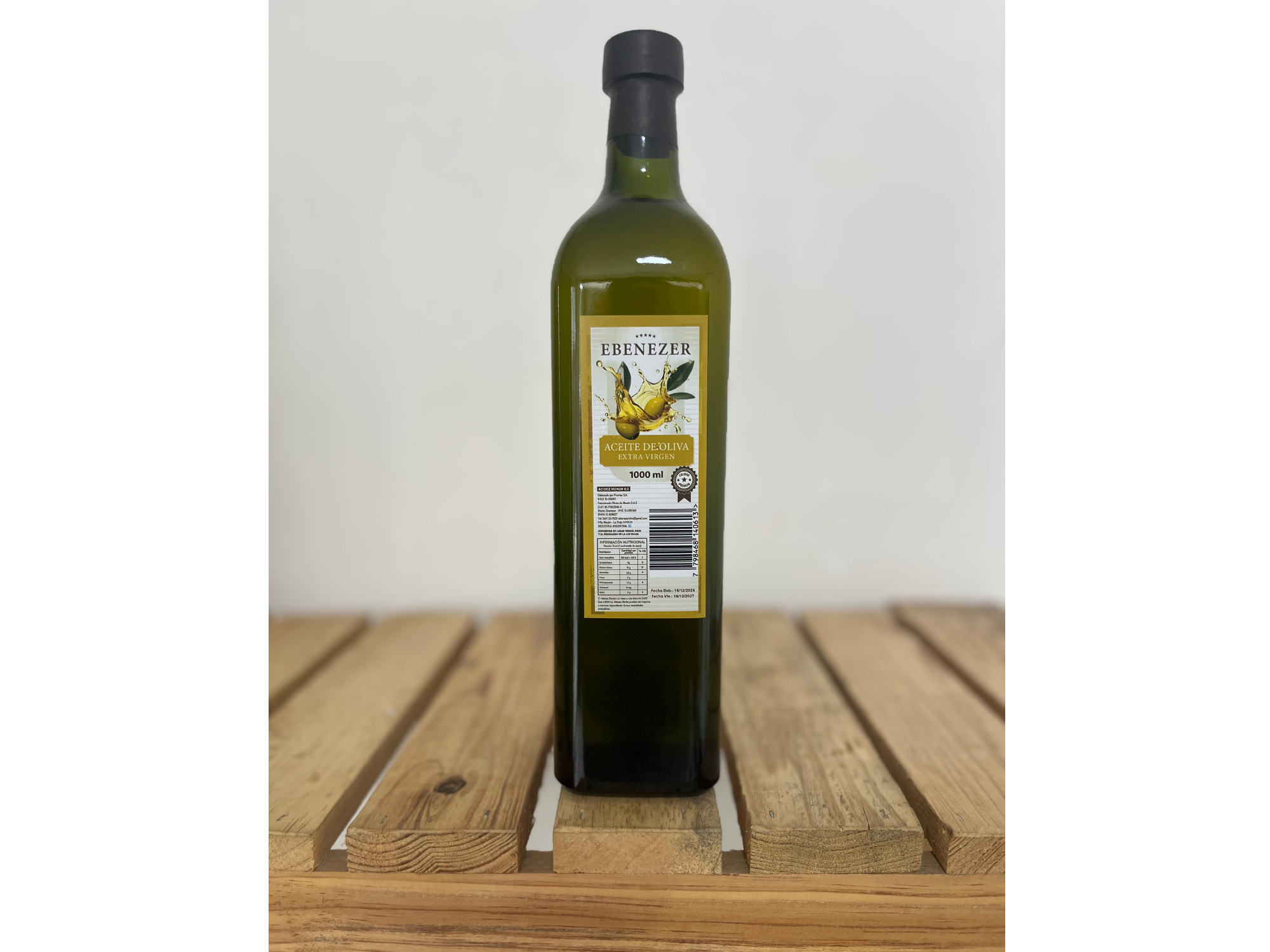 Aceite de Oliva extra virgen Ebenezer Primera Prensa en frio  PREMIUM agroecologico (envase de vidrio)