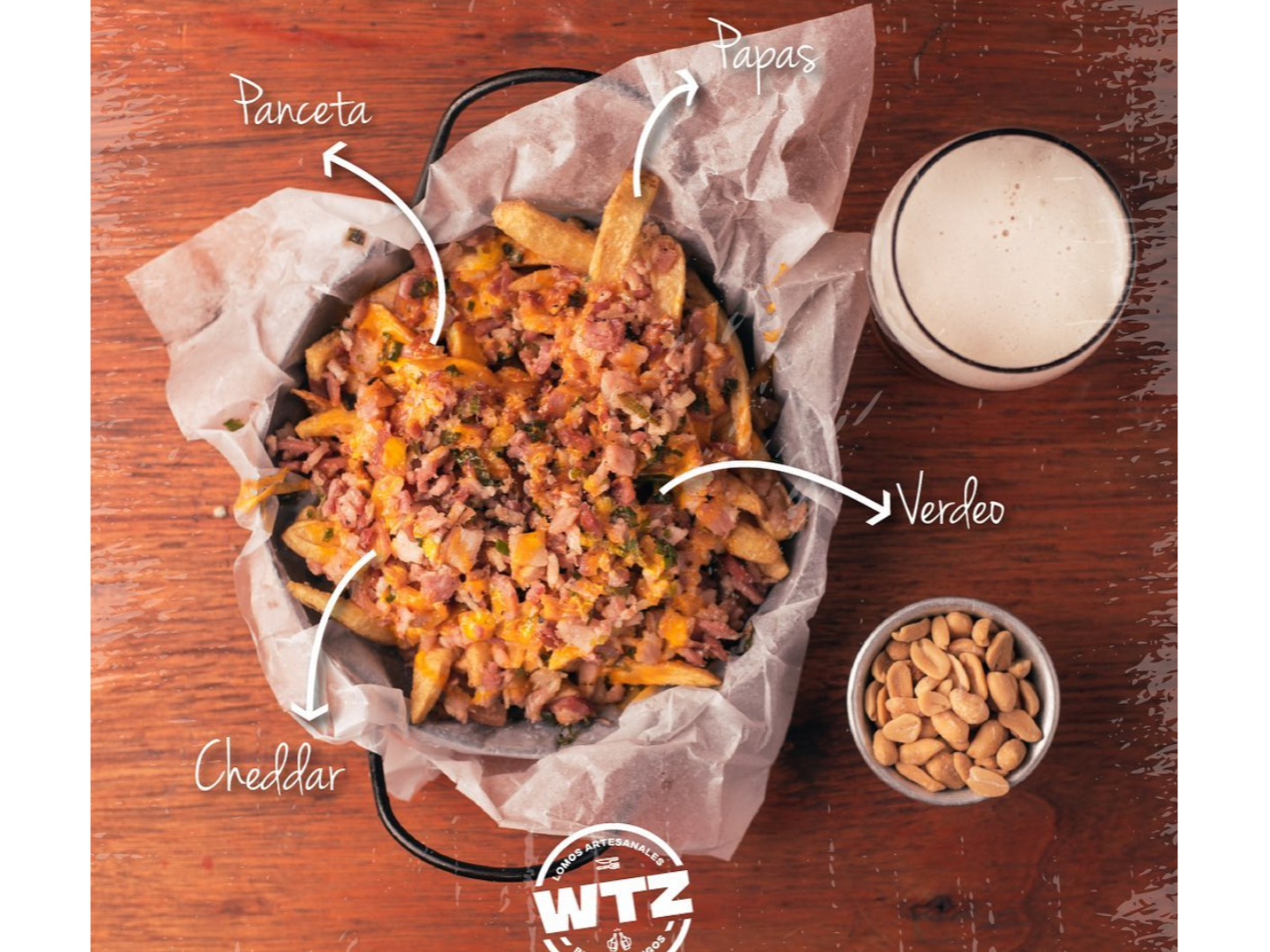 CAJA DE PAPAS CHEDDAR BACON CON VERDEO