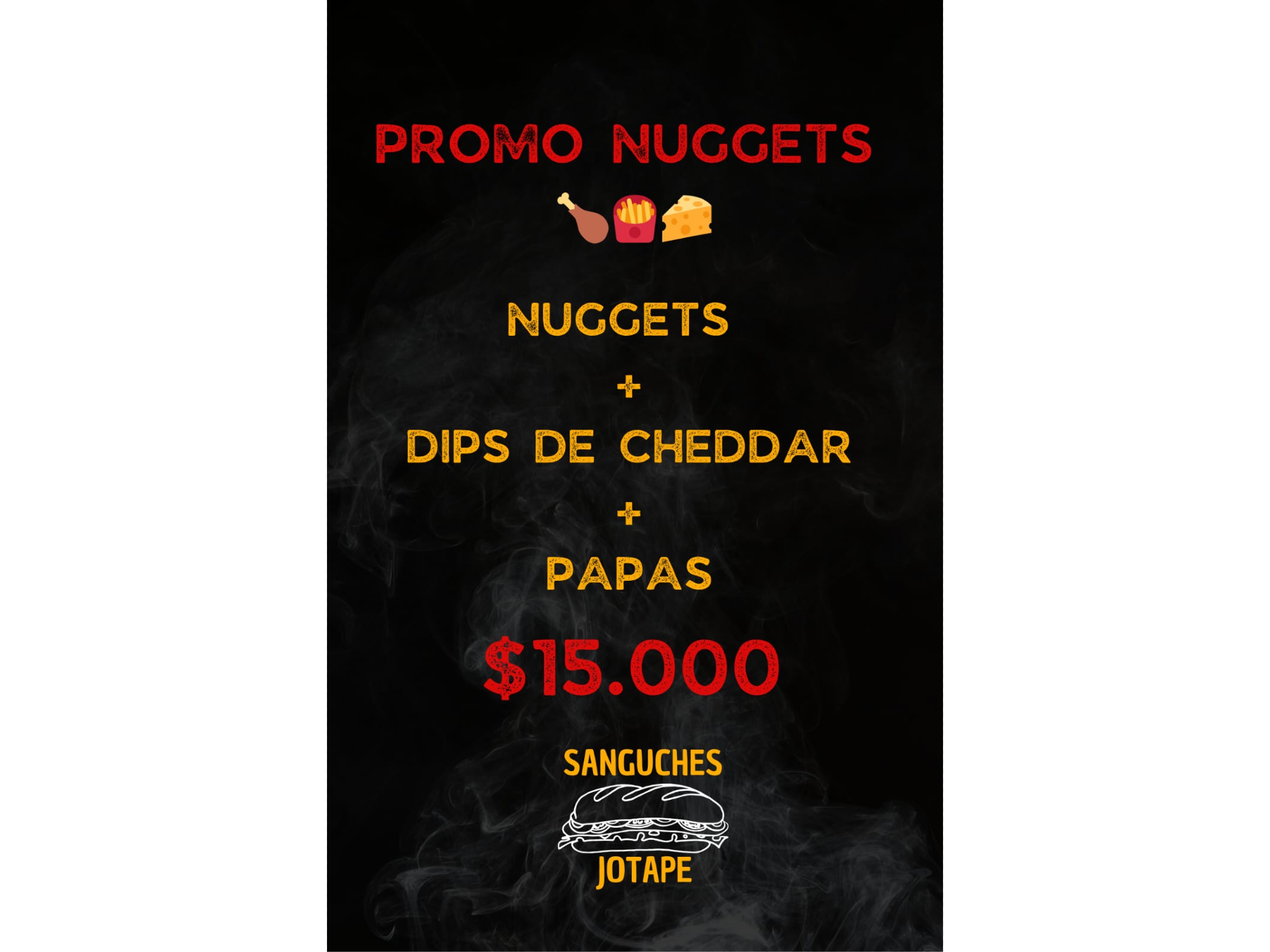 Patitas+Papas, con dips de cheddar