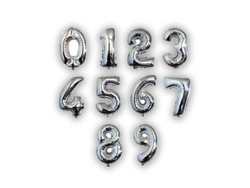 GLOBO NUMERO 80 CM PLATEADO