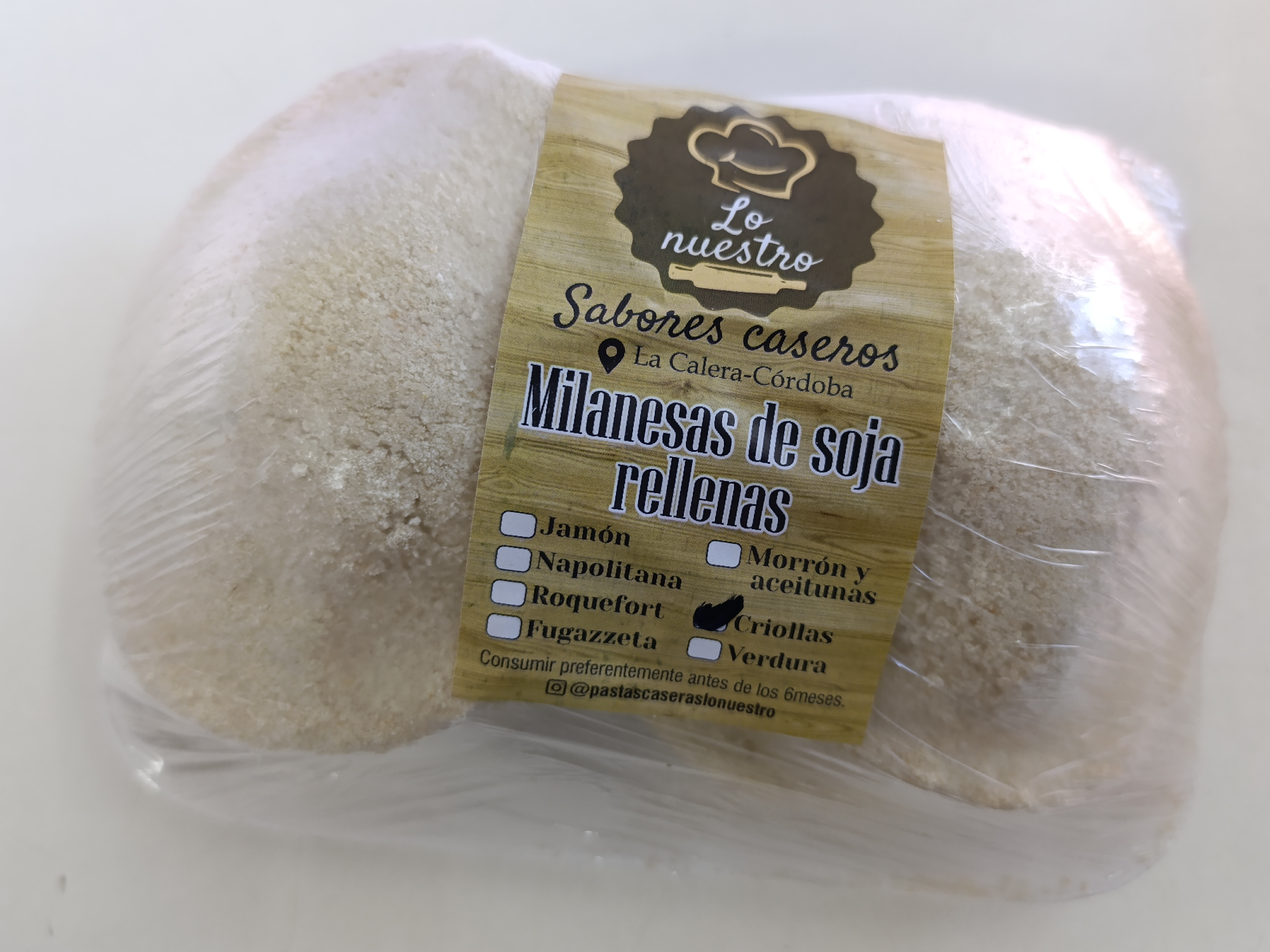 MILANESAS DE SOJA RELLENAS X 4 UNIDADES LO NUESTRO