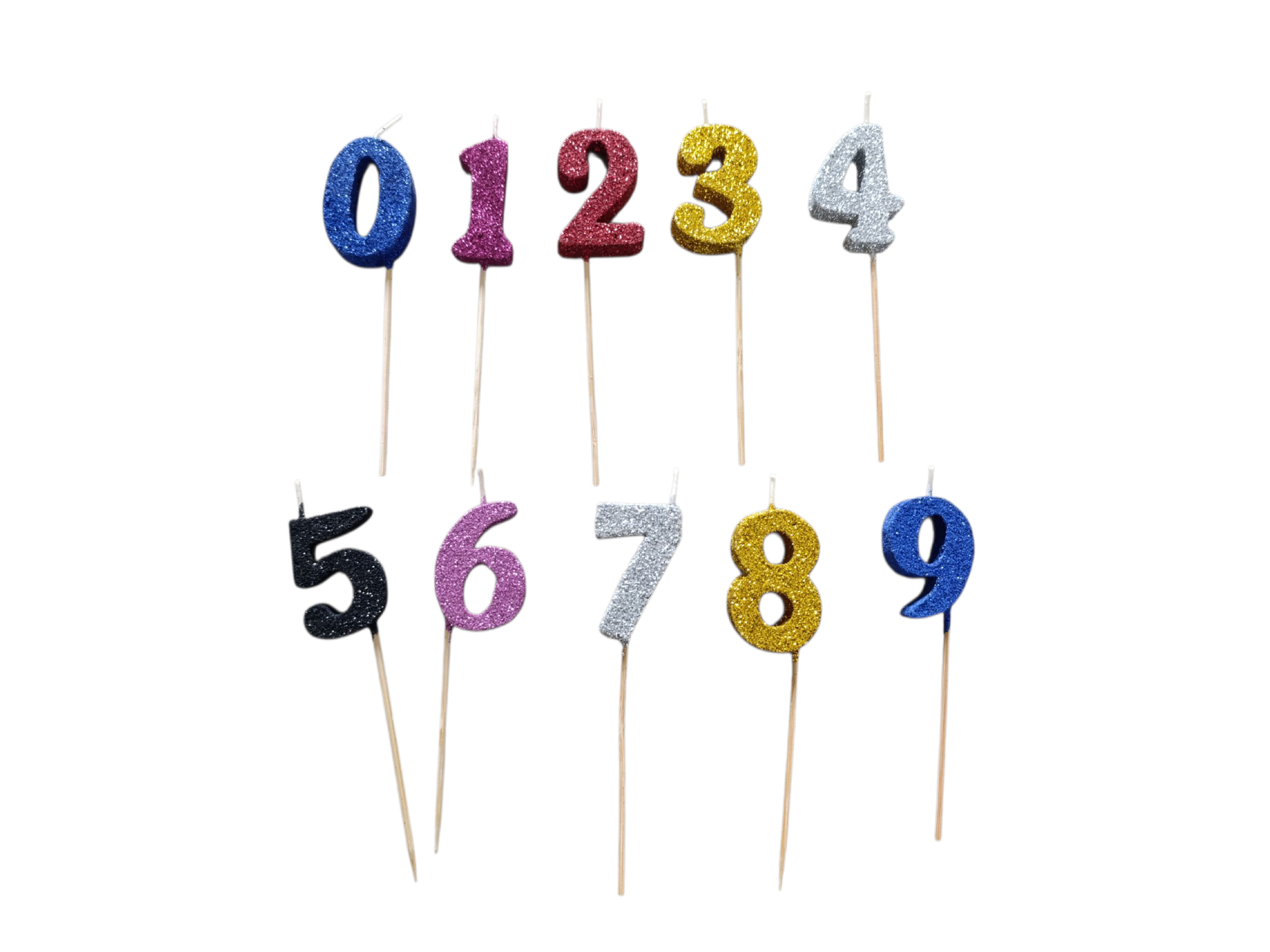 VELA NUMERO CON BRILLO