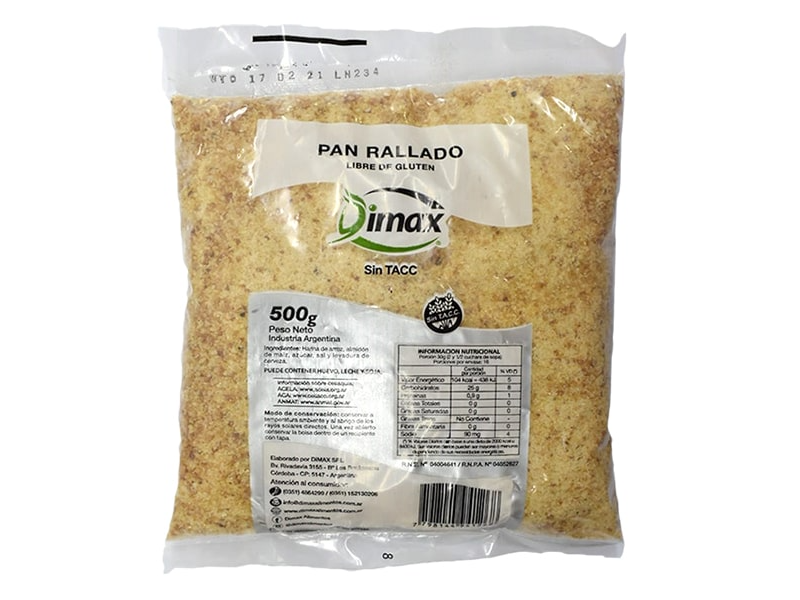 PAN RALLADO DIMAX SIN TACC