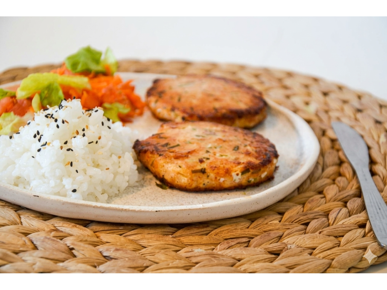 Hamburguesas de Salmón + Salsa Teriyaki