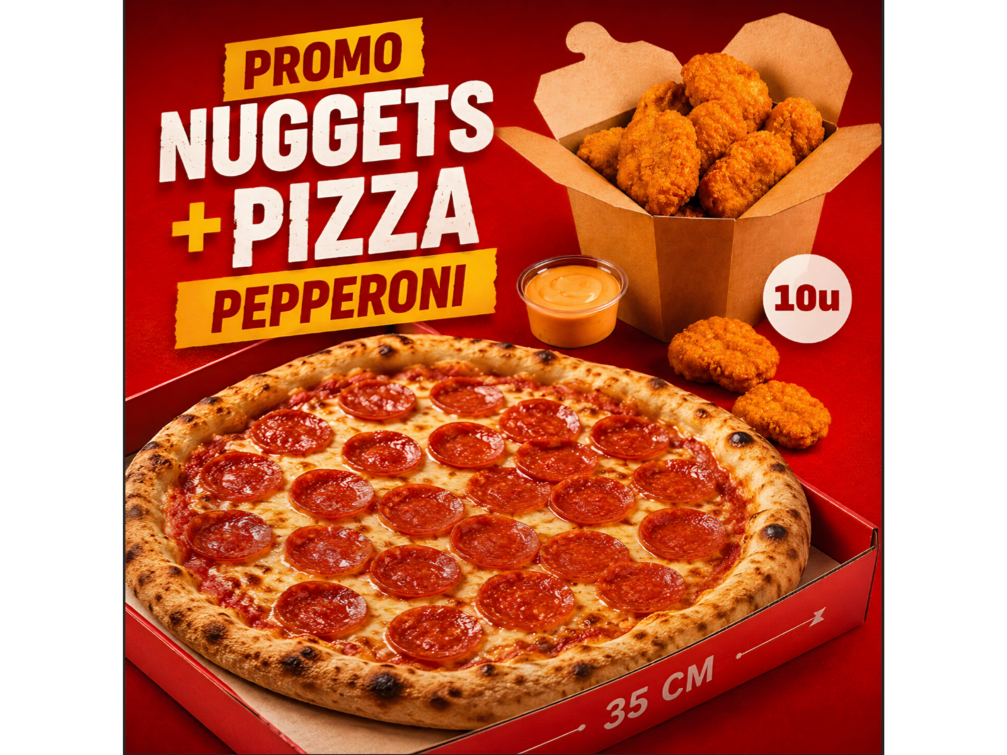 Pepperoni Familiar + Nuggets de Pollo