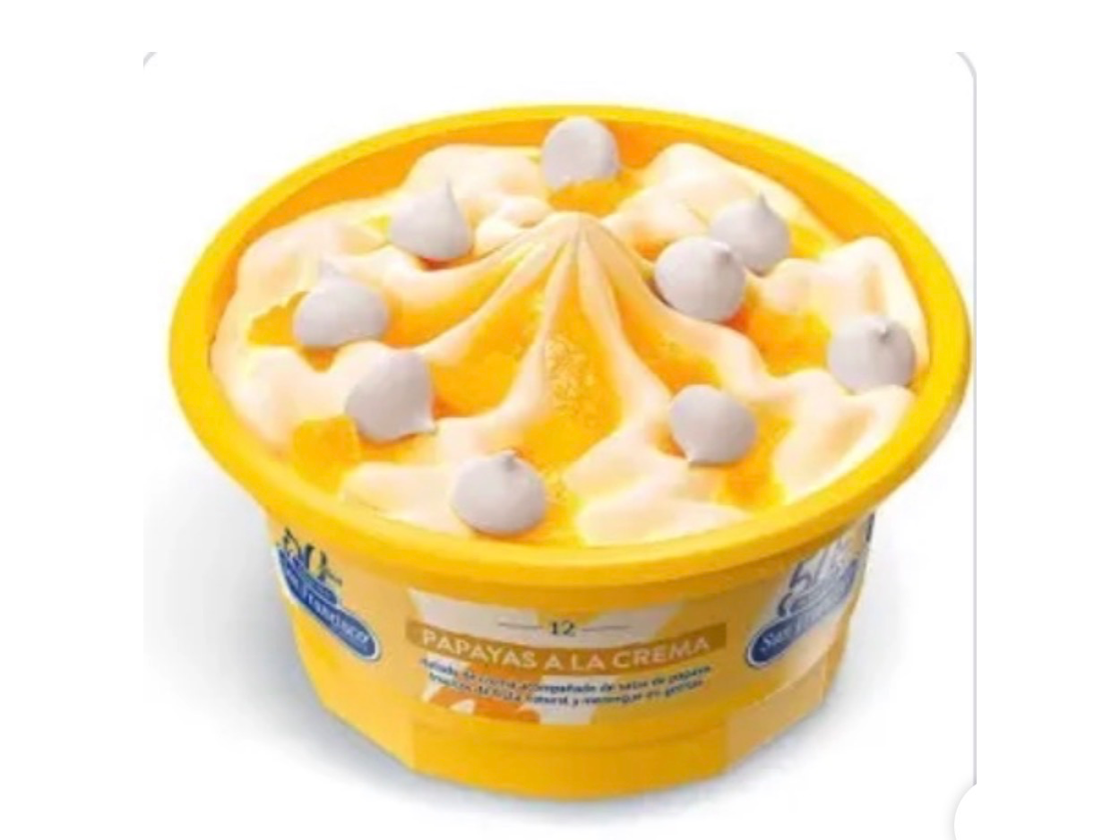 Helado Papayas a la Crema