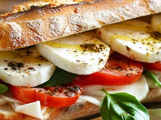 Sándwich Caprese + Papas Fritas