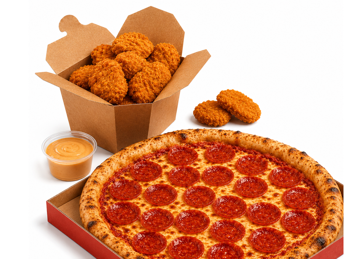 Pepperoni Familiar + Nuggets de Pollo