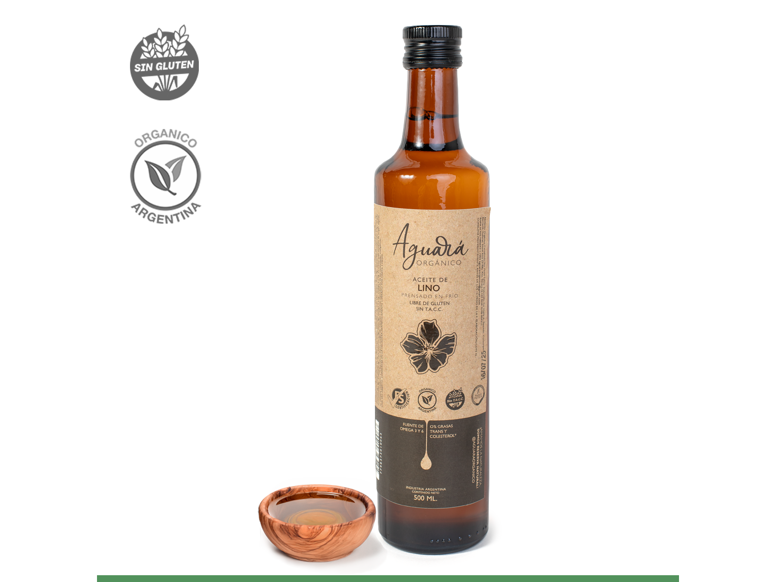 Aceite de lino marron organico - Arapegua